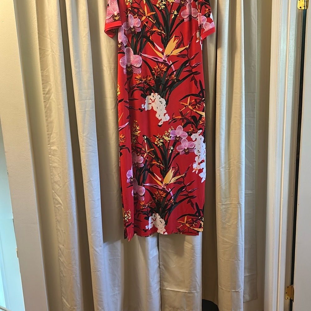 G.I.L.I. Red and Pink Midi Dress